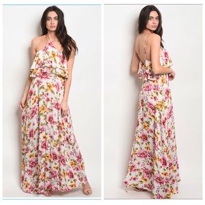 Off white floral maxi dress